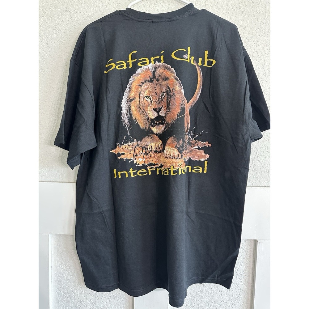 Vtg Safari Club International Shirt XL T-shirt Lion Dream Black